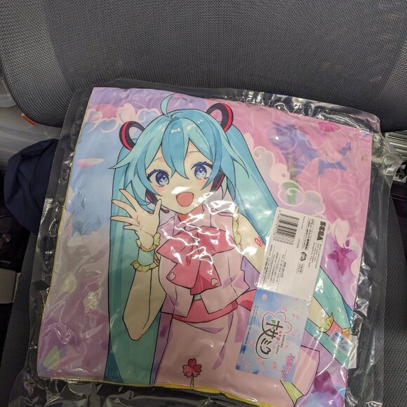 Sega Hatsune Miku Sakura Miku Cushion Pillow (New with tag, unopened package) - Picture 1 of 5